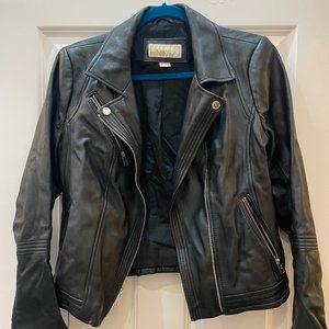 Michael Kors Black Leather Moto Jacket